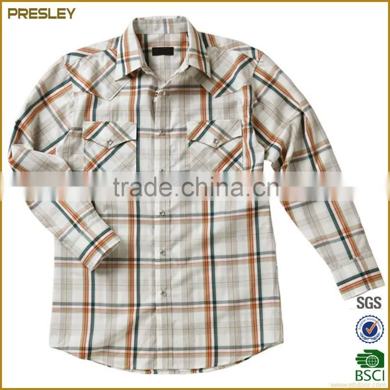 Wholesale fashion long sleeve designer check plaid button down shirts for men