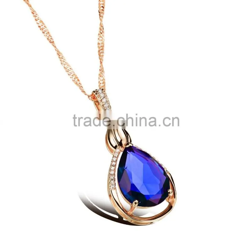 new products 2016 fashion women gold jewelry heart shape cz pendant