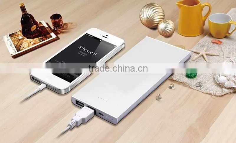 Best selling silver color power bank 8000mah power bank OEM charger