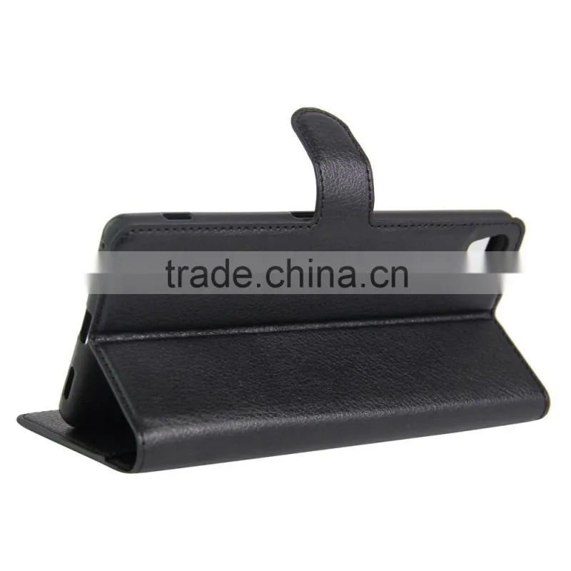 PU Leather Card Case Leather Mobile Back Cover Case For Sony C6