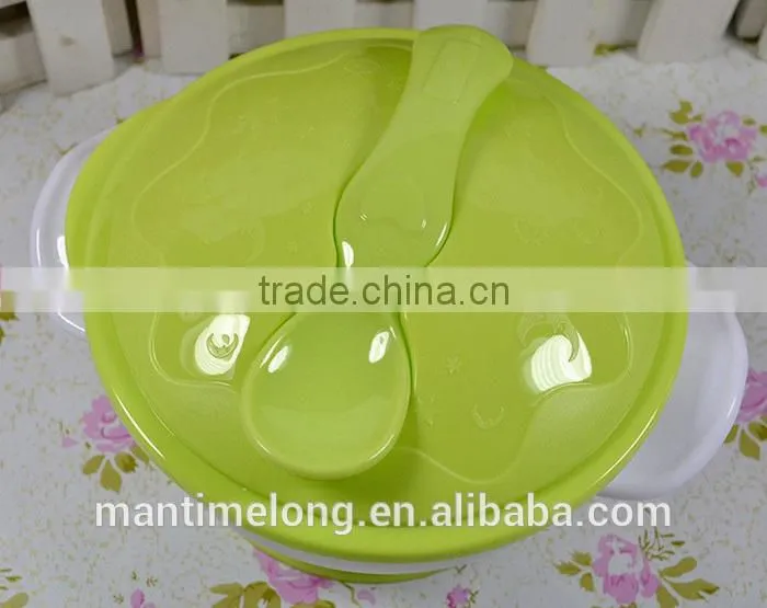 sucker bowl skid baby special suction wall bowl binaural bowl with cover and spoon 3 colors optional