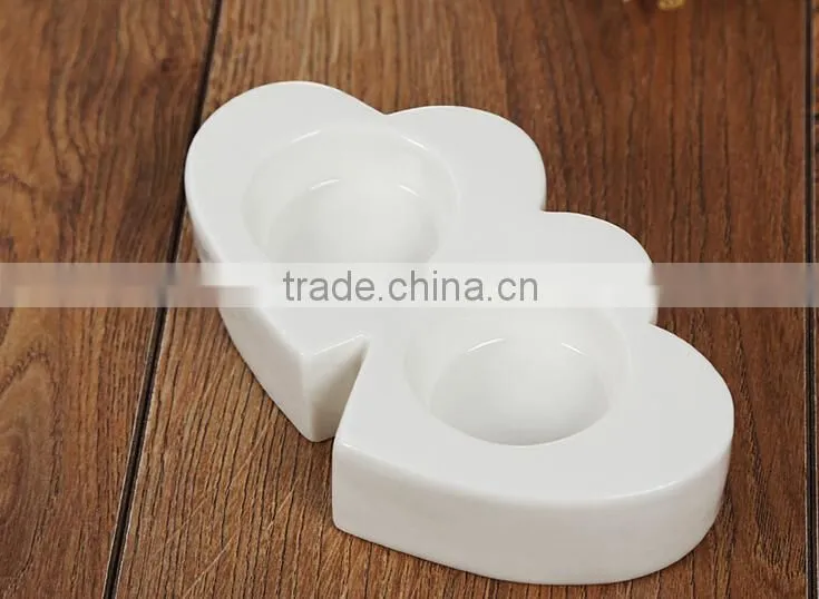 Heart shape ceramic candlestick, candle holder, candle stand