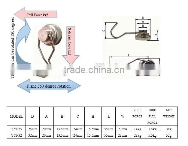 High quality magnetic ceiling hooks
