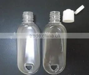30ml HDPE hook bottle with filp top cap for Hand sanitizer,clear plastic hook bottle