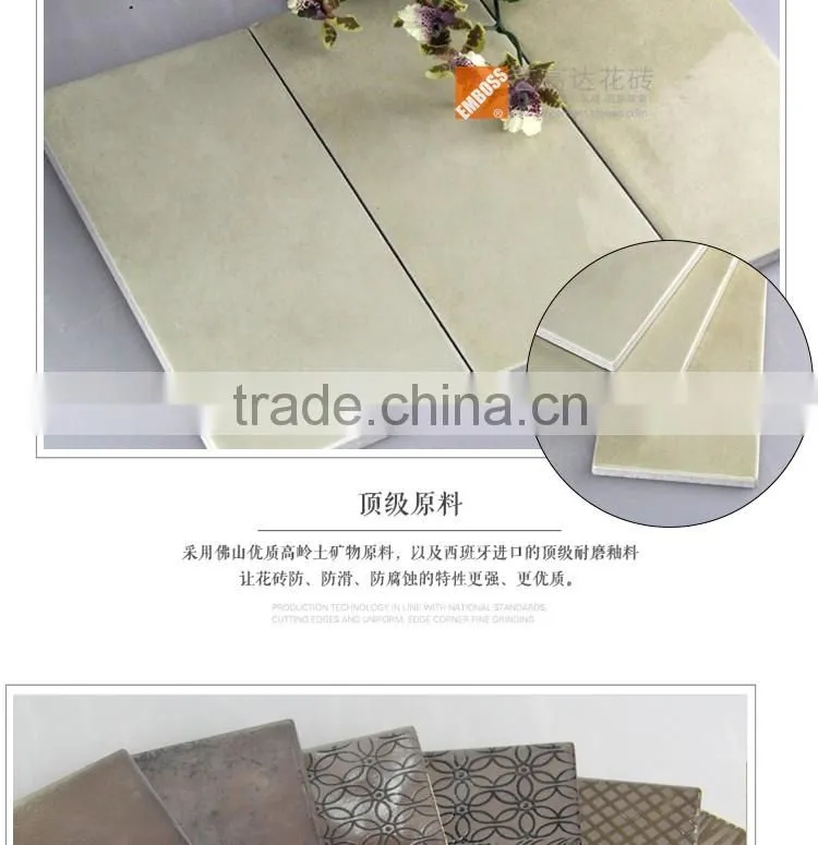 Hot sale 100*200mm glazed porcelain subway tile rustic kitchen floor tile