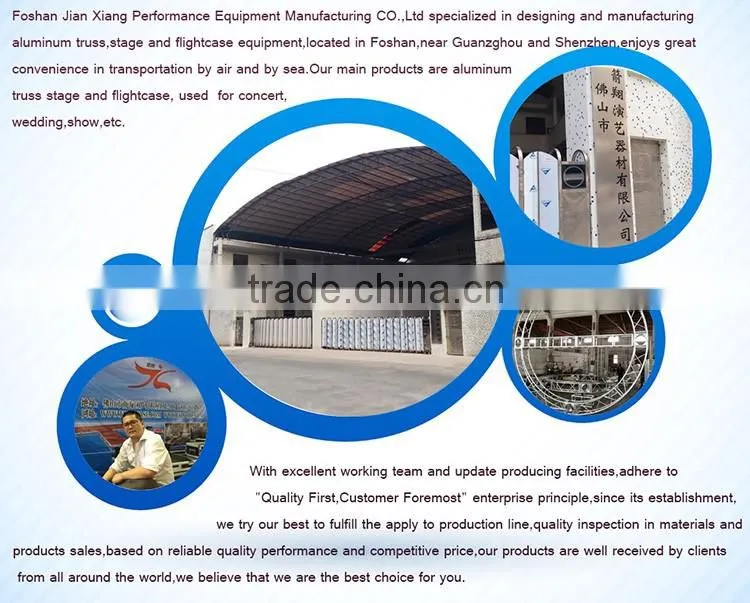 6 pillars outdoor concert stage roof truss design with sound line array system