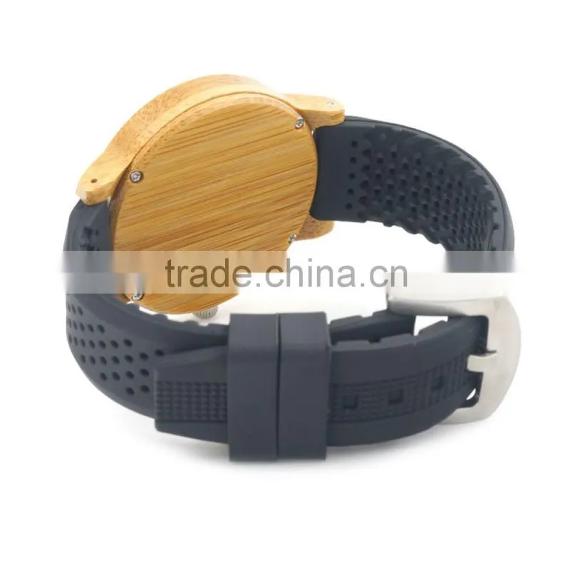 Cheap Bamboo Wooden watch band Wood Dial Soft Silicone Band Quartz Watches for Men Women,wooden watch custom logo