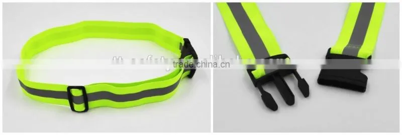 high visibility reflective adjustable lightweight elastic waist safety belt for harness running cycling walking