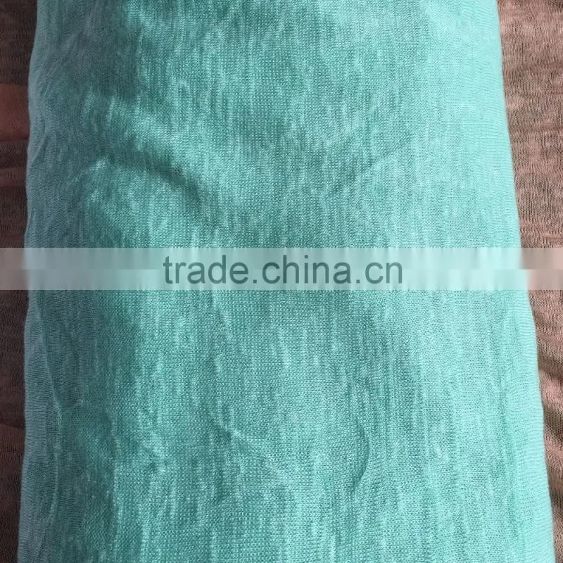 Shaoxing knitting manufacturer for rayon polyester loose jersey fabric, sweater slub light thin knit fabric