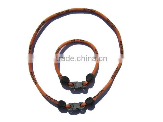 Power Energy Titanium Germanium 1 Rope Necklace & Bracelet Set