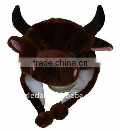 Winter Plush Brown Bull Caps and Hats
