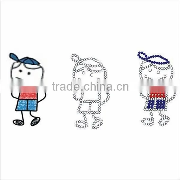 kids hotfix motif design rhinestone transfer for clothing decoration