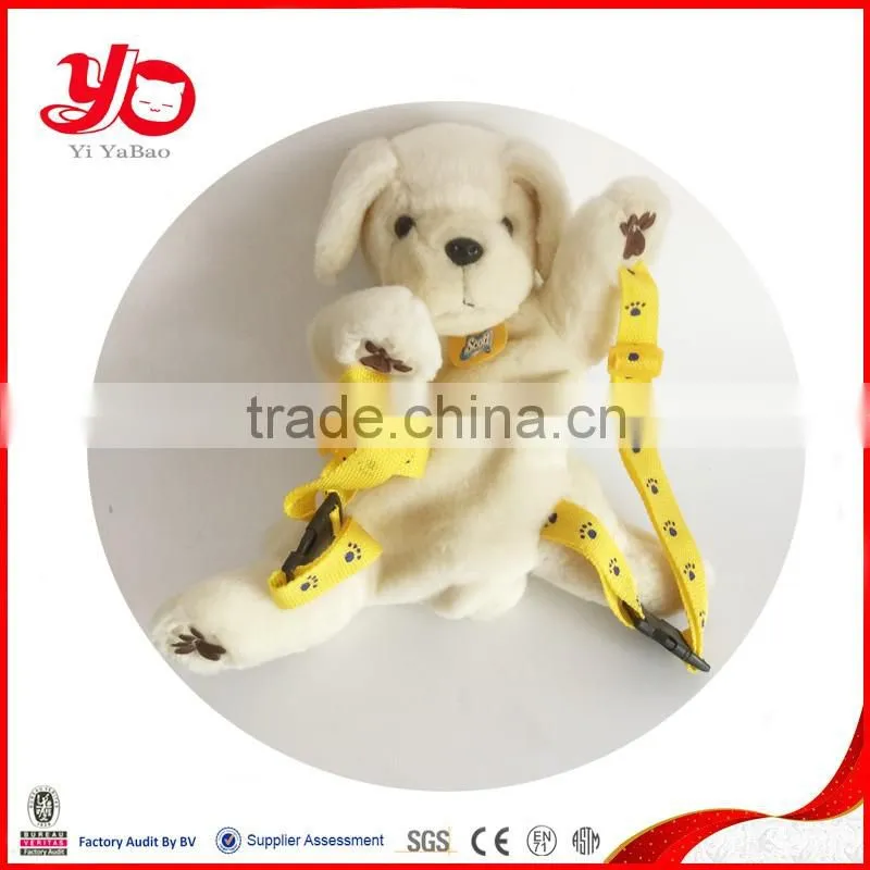 Hot selling lifelike dog plush backpack, dog plush backpack wholesale