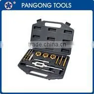 High quality BSP taps and dies and drill bit in metal box hand tool kit
