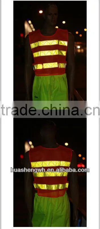 Hi viz roadway reflective safety vest clothing workwear