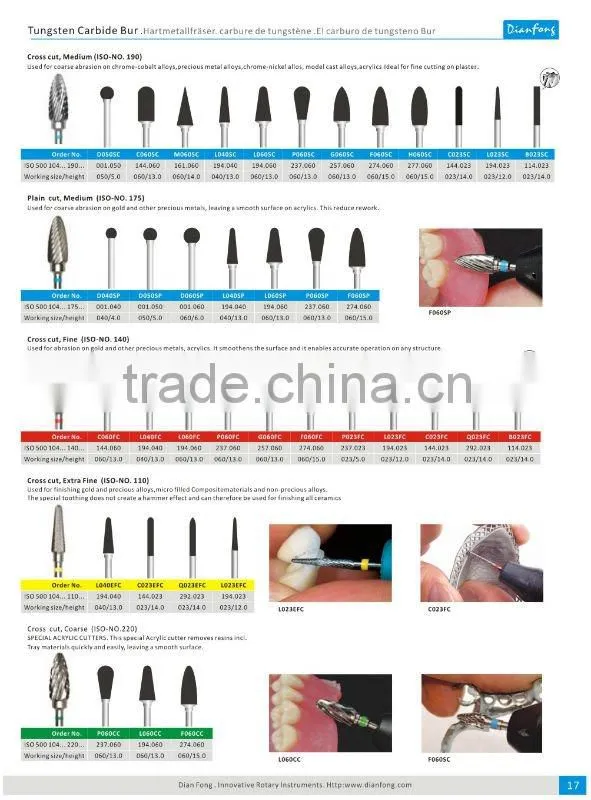 HP cross cut tungsten carbide jewelry rotary tools
