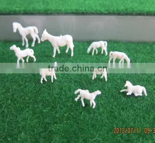 model figure, model animals, scale animals for Z scale, plastic building resin farm horse for 1/150