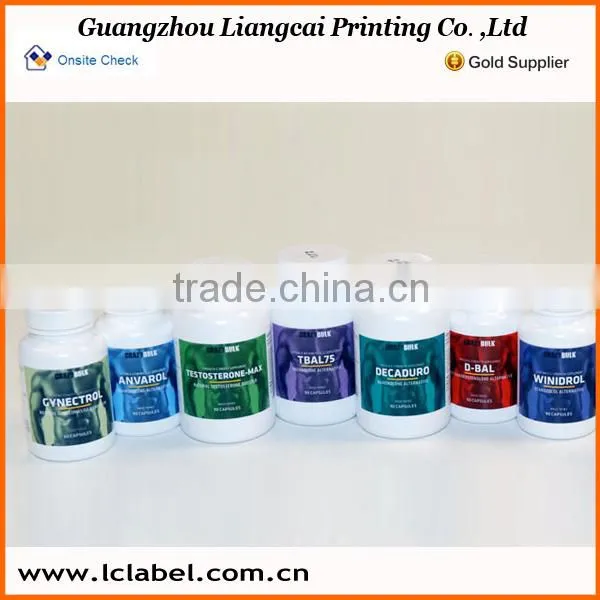 Vinyl bottle label healthy medicine pill bottle label in roll