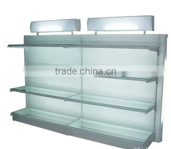Gondola advertising display supermarket shelf