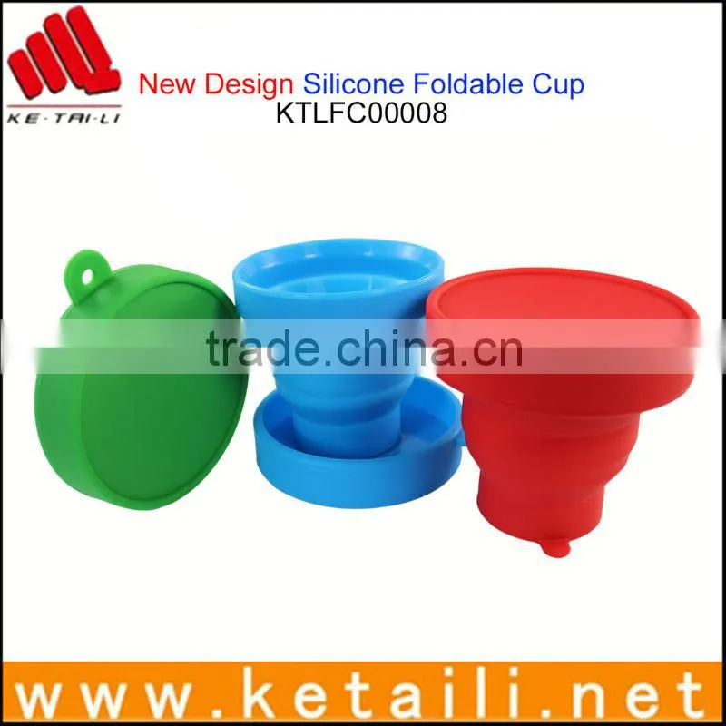 Shenzhen promotional travel gifts silicone rubber folding cup collapsible cups