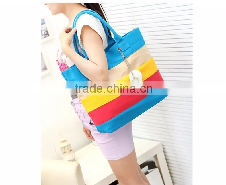 2016 fashion canvas beach bag