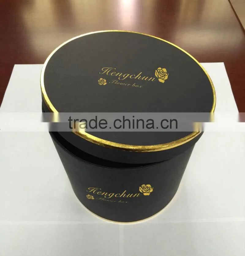cylinder gold stamping logo flower box (ZJ-60056-5)