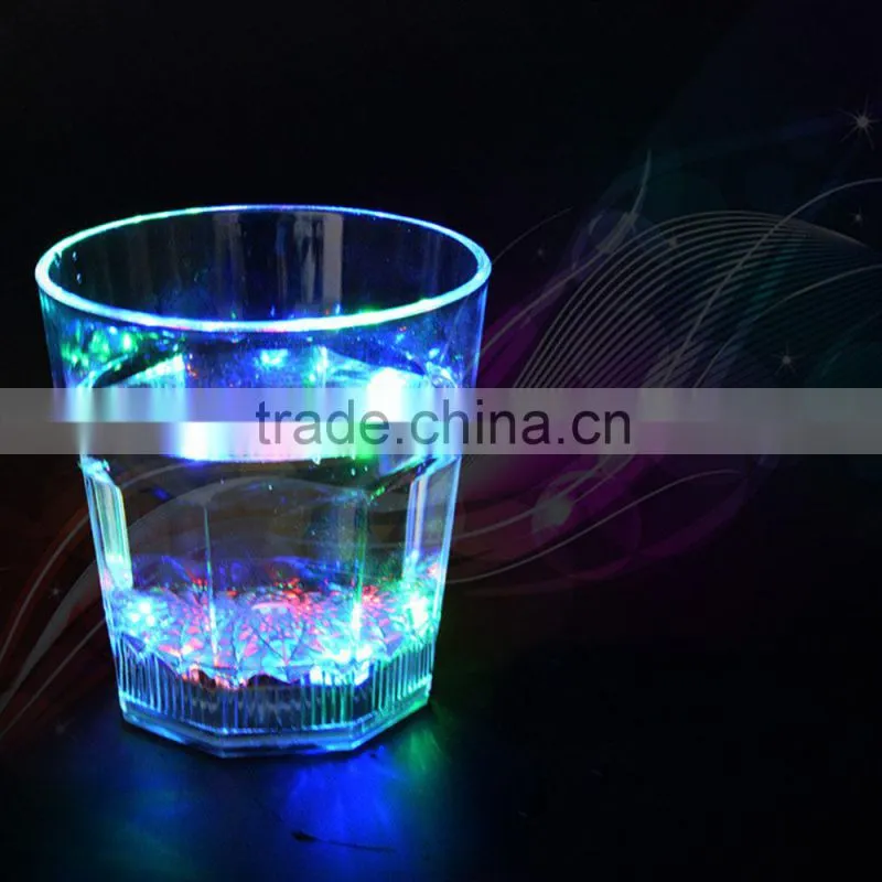 Factory direct water induction Colorful flash light emitting octagonal cup whiskey cup wedding bar birthday party supplies