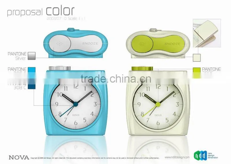 3D arabic numbers touch LED light alarm clock