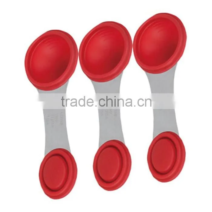 Collapsible Silicone Measuring Spoons100% Food Grade silicone measuring spoon,Folding Kitchen Utensils silicone measuring spoon
