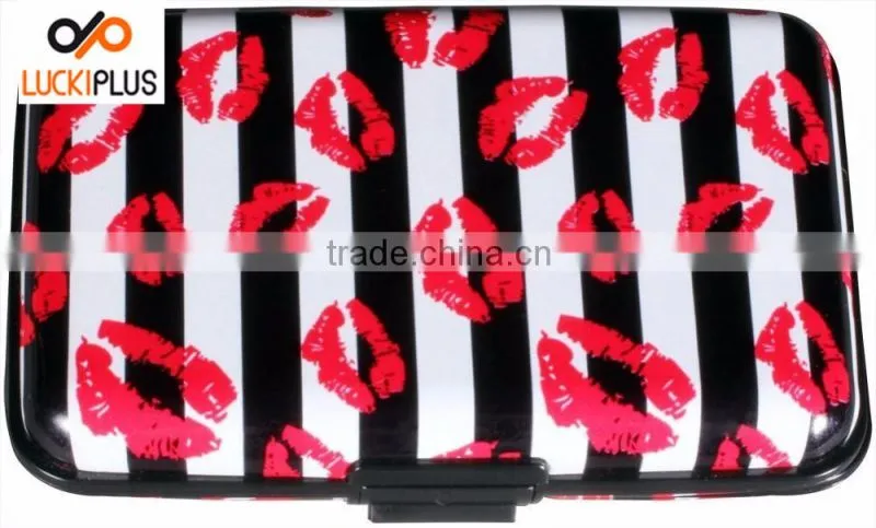 Luckiplus Inventory Peacock Pattern Aluminum Wallets Identity Theft Blocker
