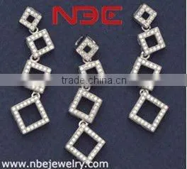 Italy design silver jewelry set, micro pave setting, AAA grade cz, high quality rhodium plated,silver ring, earings, and pendant