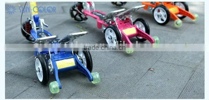 PU 3 wheel cheap pro scooters with dual pedal