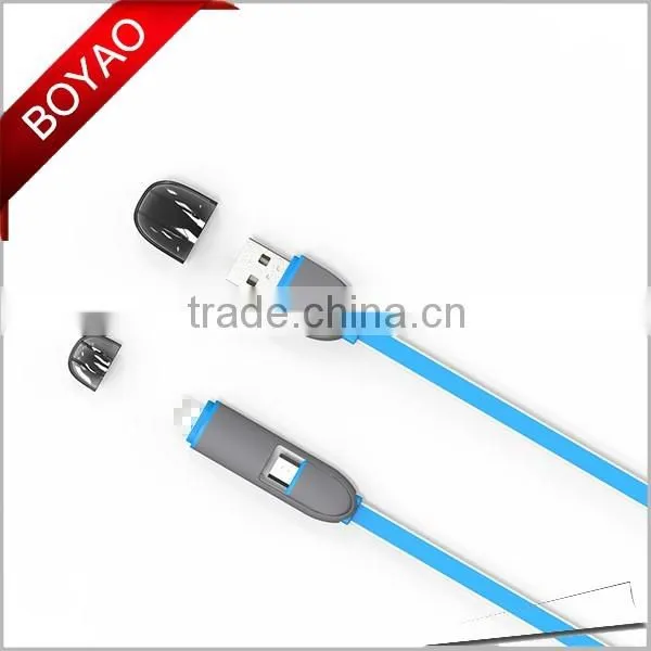2016 newest design trendy 2 in 1 usb charging cable, micro usb charging cable CE FCC ROHS