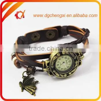 New Fashion Vintage Leather Watch Bracelet Watch Pendant Quartz Watch