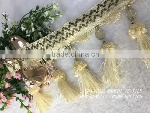 new design wholesale curtain fringe with crystal for home textile accessory