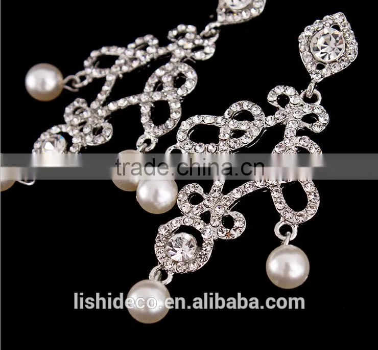 2016 Latest Design Of Pearl Earrings Fashion Design Hanging Earrings Sliver Jewelry