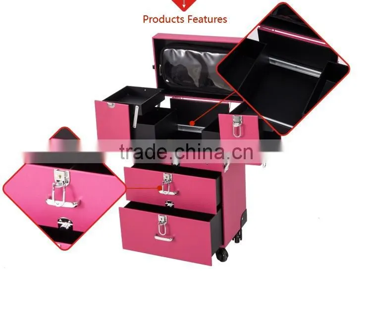 2015 Hot Recommend Pink Pvc Rolling Nail Polish Package Case