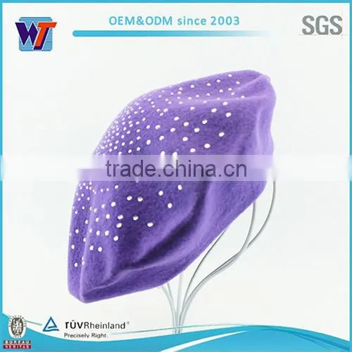 Wholesale man fashion beret with slide lining black military beret