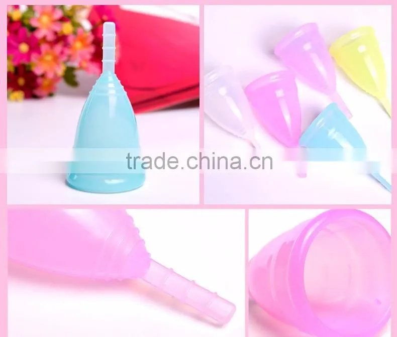 Feminine Hygiene Product Menstrual Cup Medical Silicone in Medical Grade with Small & Large size