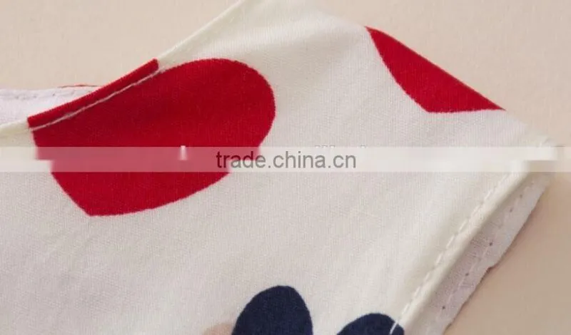 2016 new style children girls dress love heart printed dress wholesale OEM ODM