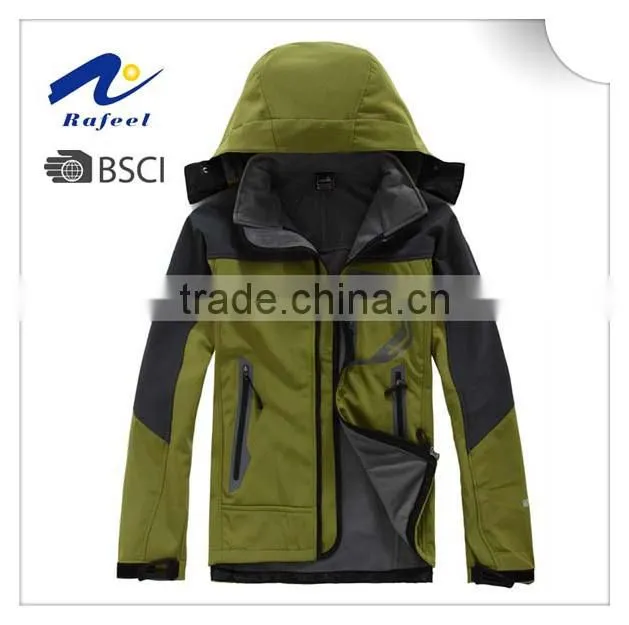 men tactical softshell jacket with hood
