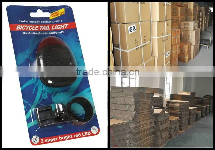 2015 hot sale zhejiang factory cheap high quailty tail solar bike light