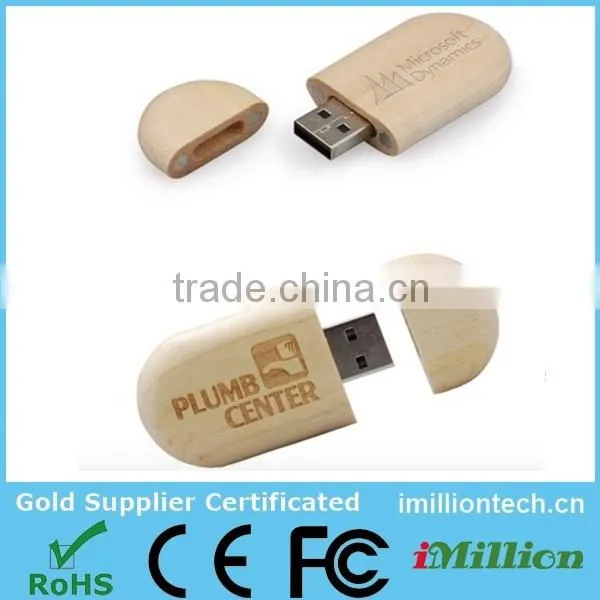 usb flash drive wooden with logo and box