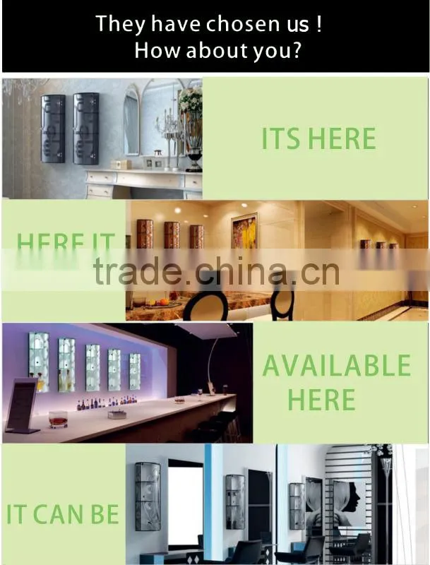 Wall mount glass cabinet decorating living room