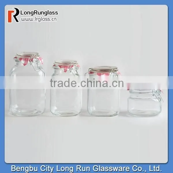 LongRun 17oz Round Glass Jars with Clamp Lids Funny Glass Holder Wholesale