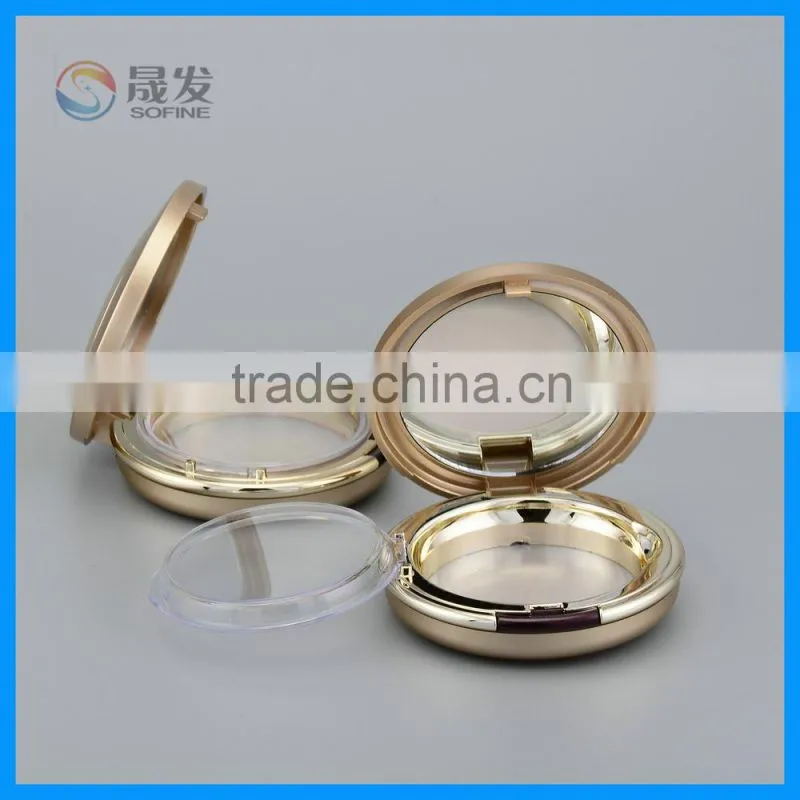 Cute cosmetic plastic powder compact container