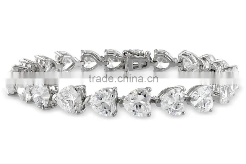 Fashion 925 silver diamond tennis bracelet, 925 italian silver bracelet
