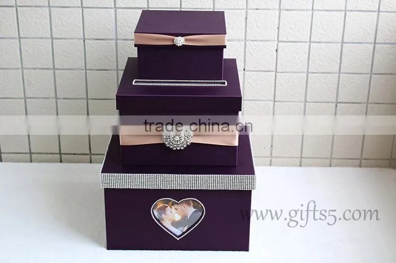 Elegant wedding card box holder with photo frame