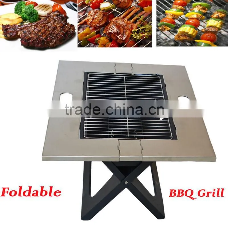 Charcoal BBQ Grill Folding Barbecue Grill for Outdoor Using