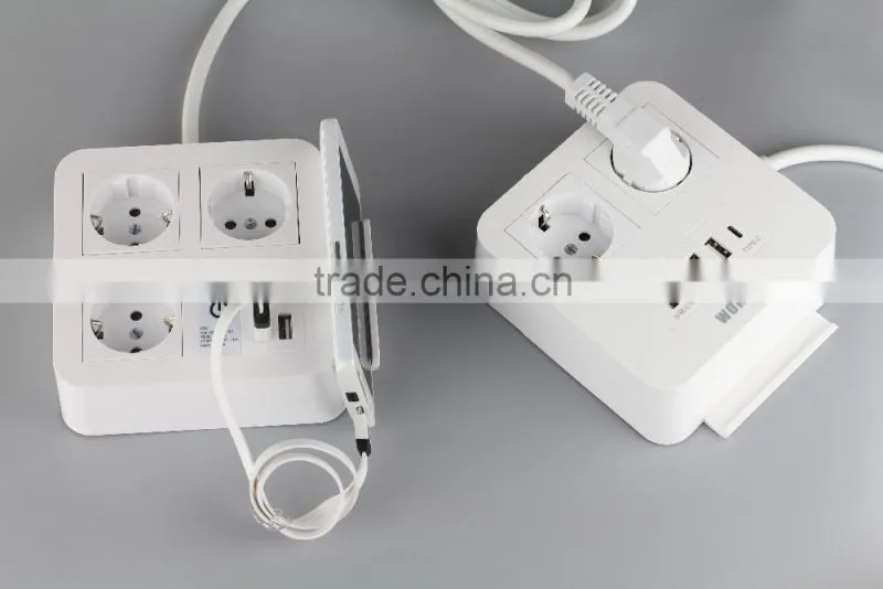 Schuko standard 5V 8A charging 4 usb new arrival outlets with phone holder
